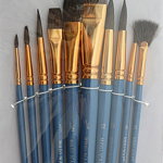 Pensula par camila varf forme diferite pentru acuarele ulei 10 set brew1011k p1629, Galeria Creativ