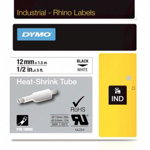 Etichete tub termocontractibil, DYMO 18055 ID1, 12mm x 1.5m, negru/alb