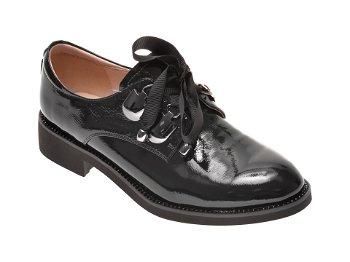 Pantofi EPICA negri, XS32W21, din piele naturala lacuita