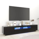 Comoda TV cu lumini LED, negru, 200x35x40 cm