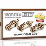 Set puzzle mecanic 3D - Masini sport (3 buc), Wooden City