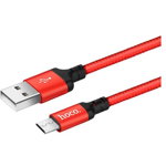 Cablu Micro Usb cu incarcare rapida  X14 Rosu cu Negru 2m, Hoco