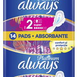 Absorbante Always Platinum Ultra Super Plus Duo, 14 bucati, Marimea 2, P&G