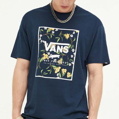 Vans tricou din bumbac culoarea albastru marin, cu imprimeu, Vans