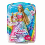 Mattel - Papusa Barbie,  Cu perie, Cu rochita, Multicolor