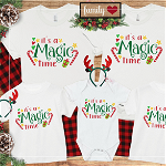 Set de tricouri personalizate Family mama, tata  si copii cu tematica de Craciun, Magic Time
