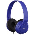 Casti audio cu banda JVC HA-S180-A, tip DJ, Ultrausoare, Albastru