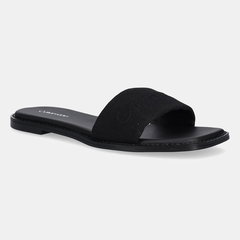 Calvin Klein Papuci negri cu talpă plată pentru femei