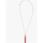AMBUSH Silver Cig Case Necklace With Cylinder-Shaped Pendant Red