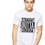 Tricou alb barbati - Straight Outta Covasna, XL