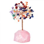Copacel 12-13 cm din 7 pietre naturale Chakra si baza din cristal natural Fluorit pentru noroc si prosperitate, CraftMystic