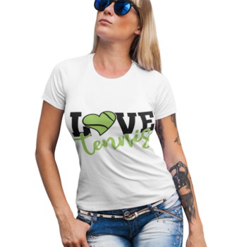 Tricou personalizat pentru iubitoarele de tenis I Love Tenis TNS50002