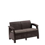 Canapea Keter Corfu Love Seat 2 locuri maro, Keter