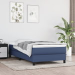 vidaXL Saltea de pat cu arcuri, albastru, 90x200x20 cm, textil, vidaXL