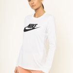 Nike, Bluza din jerseu cu imprimeu logo Essential, Alb, M
