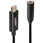 Adaptor audio USB-C la jack 3.5mm activ T-M Negru, Lindy L35629