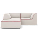 Coltar stanga 3 locuri, Ruby, Micadoni Home, BL, 186x180x69 cm, tesatura chenille, bej/rosu, Micadoni Home