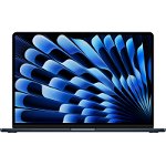 Laptop Apple MacBook Air 15 cu procesor Apple M3, 8 nuclee CPU si 10 nuclee GPU, 8GB, 256GB SSD, Midnight, INT KB, Manual RO, Apple