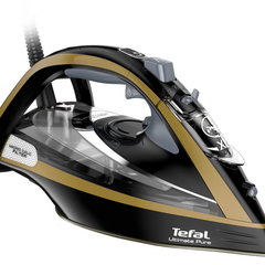 Fier de calcat Tefal Ultimate Pure FV9865, 3000 W, jet de abur 250 g/ min, abur variabil 0-60g/min, rezervor apa 350 ml, talpa Durilium AirGlide Autoclean, oprire automata, negru/auriu Fier de calcat Tefal Ultimate Pure FV9865, 3000 W, jet de abur 250 g/ min, abur variabil 0-60g/min, rezervor apa 350 ml, talpa Durilium AirGlide Autoclean, oprire automata, negru/auriu