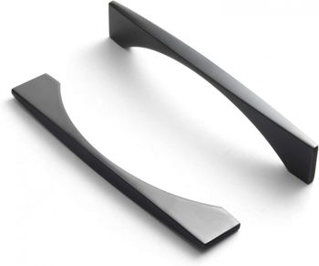 Set de 6 manere pentru mobilier Goo-Ki, aliaj de zinc, negru mat, 147 x 25 mm