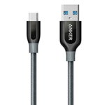 Cablu de date / adaptor Anker PowerLine+ USB Male la USB-C Male, 0.9 m, Grey