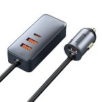 Incarcator auto, Baseus, Share Together, 3x USB / USB tip C, 120W, PPS Quick Charge Delivery, Gri, Baseus