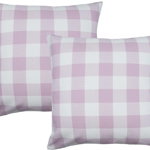 Set de 2 huse pentru perna Vatsluave, poliester, roz/alb, 45 x 45 cm