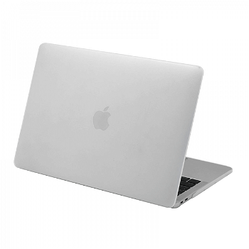 Set protectie 2 in 1 pentru MacBook Pro 16 inch A2141 cu husa din plastic mat cauciucat si folie ecran TPU incolor