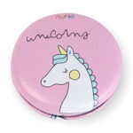 Oglinda Mica de Poseta cu Imprimeu Unicorn Roz 7 cm - Nurio, Nurio