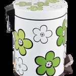 Cos gunoi cu pedala FLOWER 12L verde