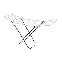 Uscator rufe, din otel, 180 x 50 x 90 cm, pliabil, 18 m, alb