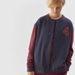 Hanorac bomber de baseball pentru băieți - bleumarin, 4F Sportswear