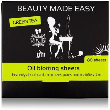 Beauty Made Easy Foite matifiante cu ceai verde 80 buc, Beauty Made Easy