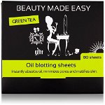 Beauty Made Easy Foite matifiante cu ceai verde 80 buc, Beauty Made Easy