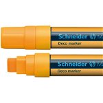 Marker cu creta lichida Schneider Deco Maxx 260, varf tesit, 5-15 mm, portocaliu