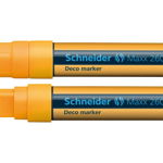 Marker cu creta lichida Schneider Deco Maxx 260, varf tesit, 5-15 mm, portocaliu