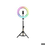 Lampa circulara profesionala LED Ring Light RGB Andowl Q-MG33, diametru 33 cm, conectare USB,suport telefon, Andowl