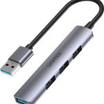 Hub 4 porturi USB 3.0 H1208A intrare cablu 18 cm USB-C, UNITEK