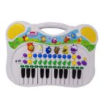 Jucarie orga pentru copii cu sunete, melodii, lumini si functie de inregistrare