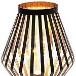 Lampa de masa JHY DESIGN, metal/plastic, negru/auriu, 17.5 x 17.5 x 22 cm