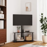 vidaXL Suport TV de colț cu 2 niveluri pentru 32-70 inchi, negru, vidaXL