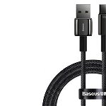 Cablu Date si Incarcare Baseus USB la USB Type-C Tungsten, 1 m, 66W, CATWJ-B01, Negru