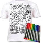 Tricou de colorat cu markere lavabile Unicorni, 