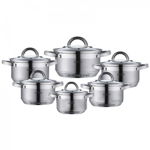 Set oale inox 12 piese Bohmann 2L. 2.9L, 2.9L, 3.9L, 3.9L, 6.5L, 5 straturi, inclusiv inductie