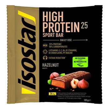 Batoane energizante HIGH PROTEIN cu Alune si Ciocolata Isostar, 3 x 35 g, natural, Isostar
