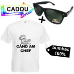 Tricou funny " CHEF CAND AM CHEF" + ochelari de soare polarizati CADOU, Zukka