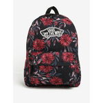 Rucsac negru & rosu cu print floral - VANS Realm 22 l