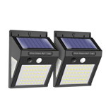 Set de 2 lampi solare de perete cu 60 LED-uri, senzori de miscare, Aexya, Negru, Aexya