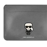 Husa laptop Karl Lagerfeld, Saffiano Ikonik pentru Laptop de 16, Argintiu, Karl Lagerfeld