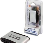 Card reader LOGILINK CR0001B, card SD, micro SD, MMC, MS, interfata USB 2.0 (Argintiu)